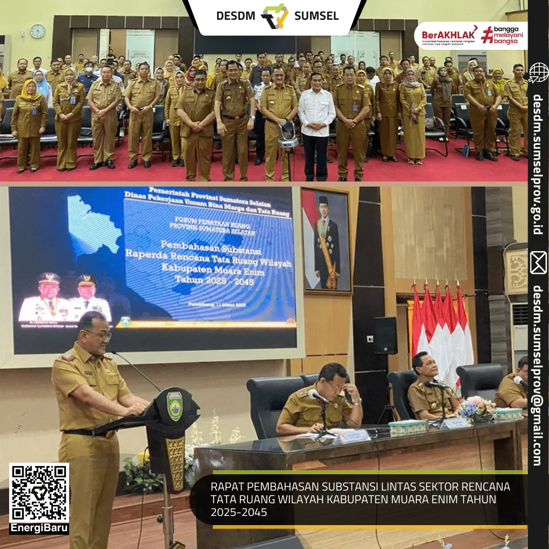 Rapat Pembahasan Substansi Lintas Sektor Rencana Tata Ruang Wilayah Kabupaten Muara Enim tahun 2025-2045