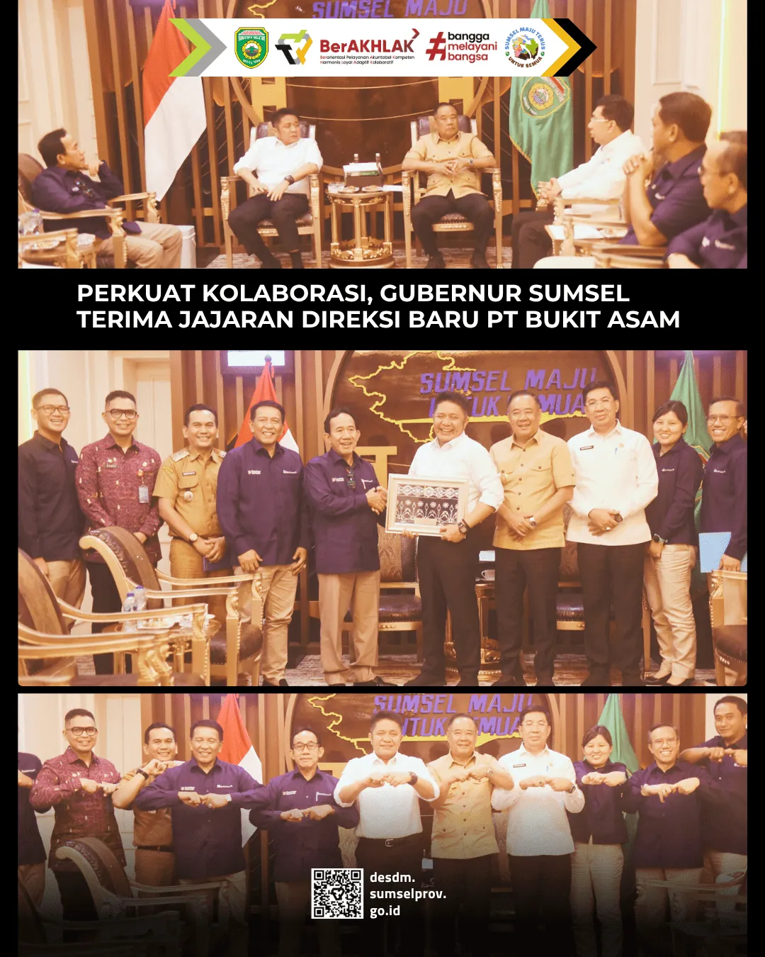 Perkuat Kolaborasi, Gubernur Sumsel Terima Jajaran Direksi Baru PT Bukit Asam