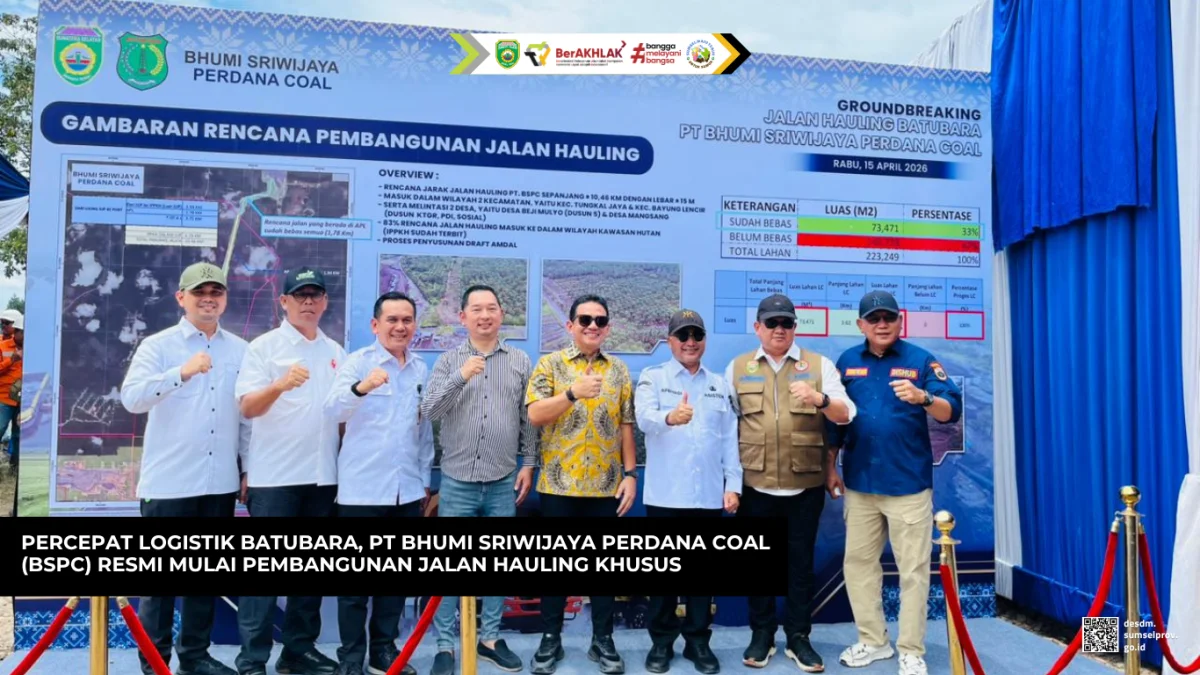 Percepat Logistik Batubara, PT Bhumi Sriwijaya Perdana Coal (BSPC) Resmi Mulai Pembangunan Jalan Hauling Khusus